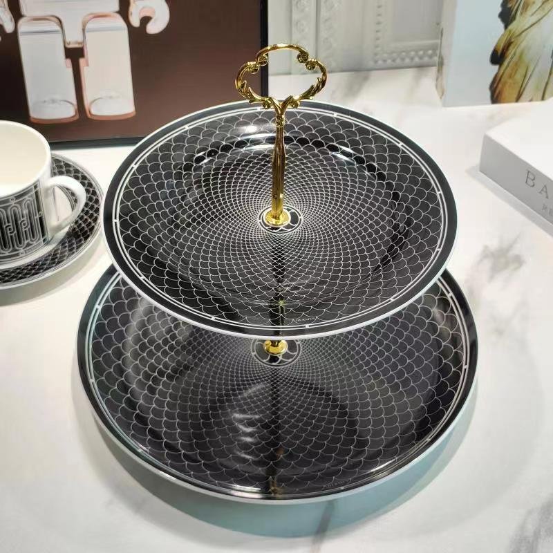 Hermes 2 black tires for sweet serving  - Hermes Tray | Aleppo Gift UAE